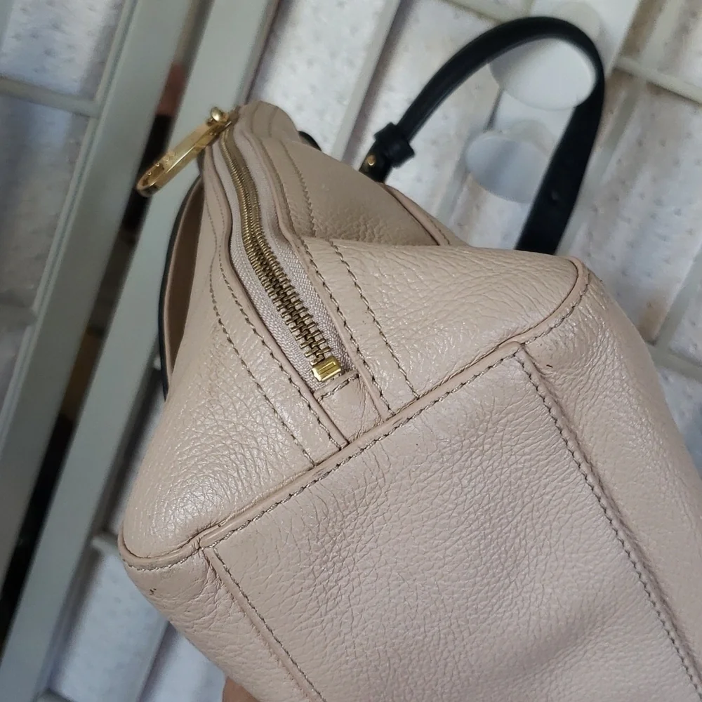 Badgley Mischka nude and black crossbody and handbag